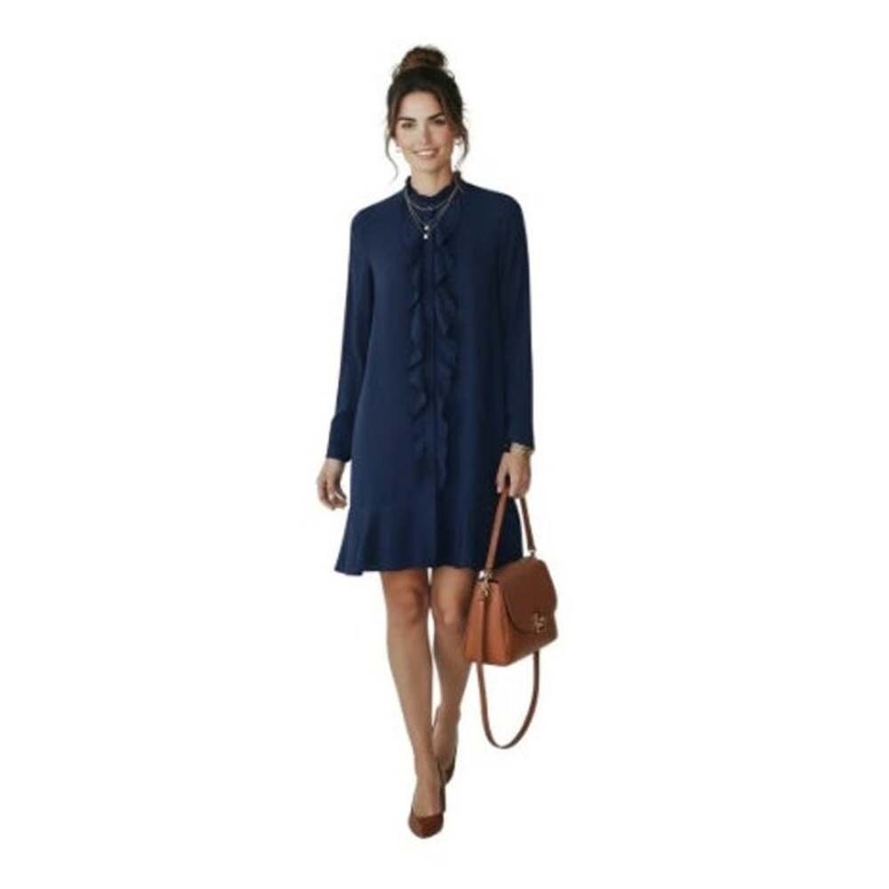 New NWT Tory Burch Jane Dress Long Sleeve Navy 6 Chic Holiday Party Off